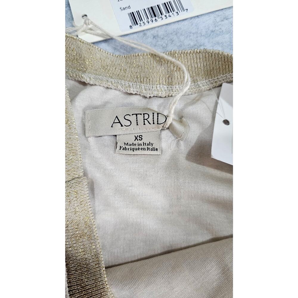 Astrid Floral Lace Overlay Top Metallic Trim Ivory XS Made in Italy NWT - Picture 3 of 15